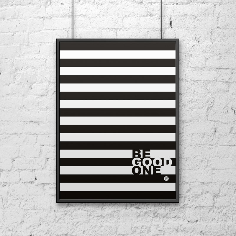 DekoSign Plakat dekoracyjny 50x70 cm w ramie BE GOOD paski by DecoSign DS-PL13-1