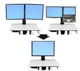 Ergotron WorkFit-C, jedna stacja robocza Dual Single HD lub wyświetlacz LCD i Laptop 97-607