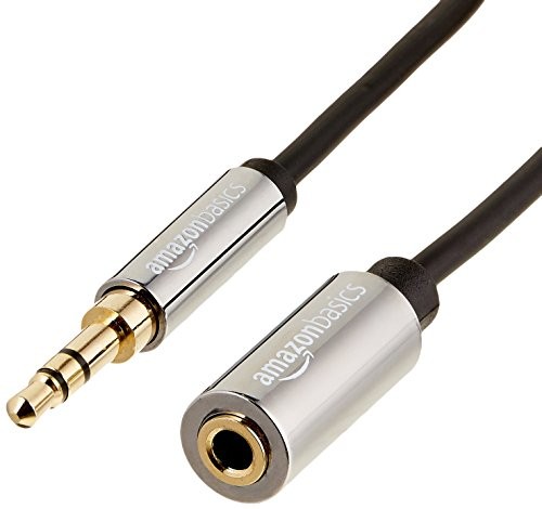 AmazonBasics kabel audio stereo, wtyk jack 3,5 mm i gniazdo jack 3,5 mm, 1,8 m AZ35MF01