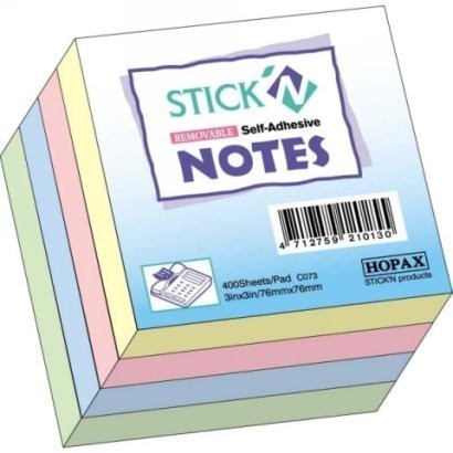 Hopax Notes samoprzylepny 76 mm x 76 mm mix 4 kolory pastel