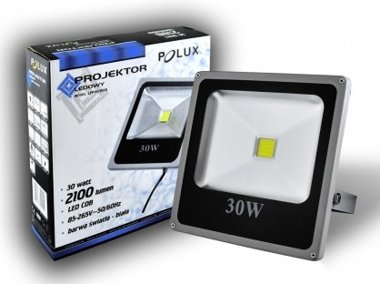 Polux Naświetlacz LED 30W 300W zimna barwa światła, LPP30CWGB COB IP65 302410