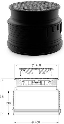 Karmat Właz szczelny teleskopowy na rurę litą O 400 PS400