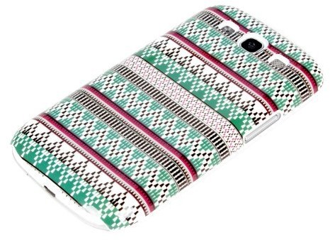 Samsung deinPhone Galaxy S3 HARDCASE Case Zick Zack Muster Grün Lila