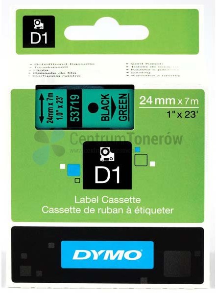 Dymo oryginalny taśma do drukarek etykiet, , 53719, S0720990, czarny druk/zi