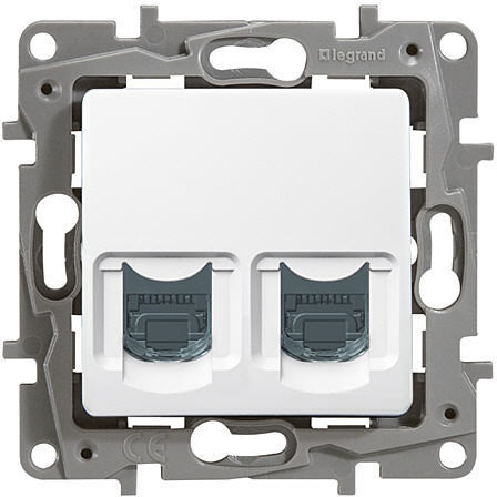 Legrand Gniazdo 2XRJ45 KAT.6 STP kremowy 664876