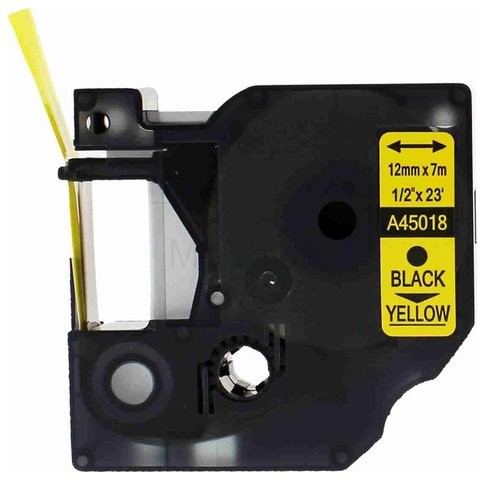 Dymo Aimotech Taśma zamiennik do 12mm/7m żółta czarny nadruk D1 45018 A45018