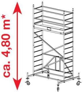Krause Rusztowanie jezdne składane, aluminiowe ProTec XS 4.8m robocza