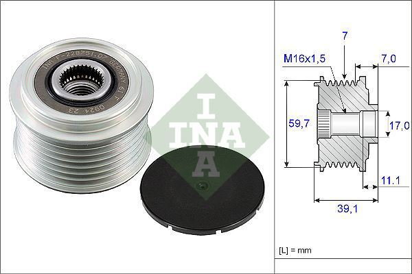 INA Alternator - sprzęgło jednokierunkowe 535 0053 10