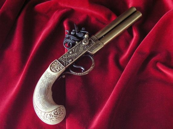 Hiszpania DWULUFOWY ANGIELSKI PISTOLET SKAŁKOWY Z XVIII w