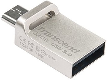 Transcend JetFlash 880 OTG pendrive USB 3.0, kolor srebrny, czarno, srebrny 32 GB TS32GJF880S