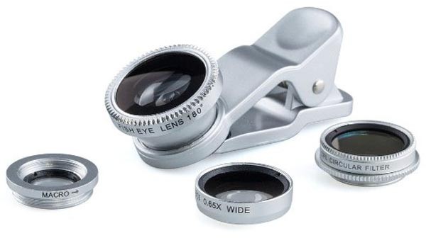 LAMA PLUS Wymienne soczewki 3w1 na telefon z klipsem SREBRNY OFLU003M3P0T