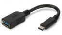 Assmann Kabel USB USB A - USB C Ż/M Czarny 0.15 m AK-300315-001-S