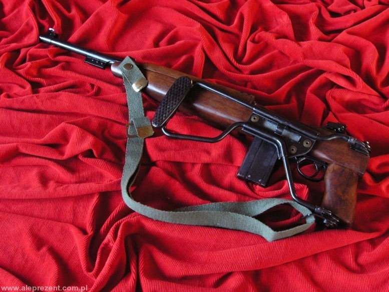 Denix OKAZAŁY KARABIN M1A1 ZE SKŁADANĄ KOLBĄ + PAS - USA 1944
