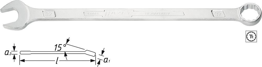 Hazet Klucz płasko-oczkowy 32 mm x 530 mm (600LG-32)
