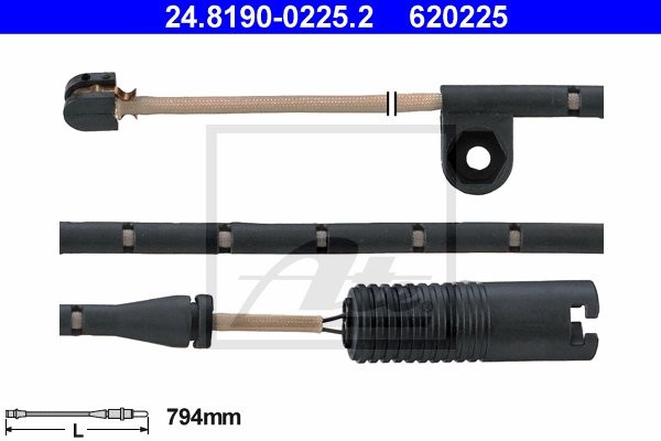 ATE CZUJNIK KLOCKÓW HAM  24.8190-0225.2 BMW X5 E53 3.0D 03-, 3.0I 00-, 4.4I 03-