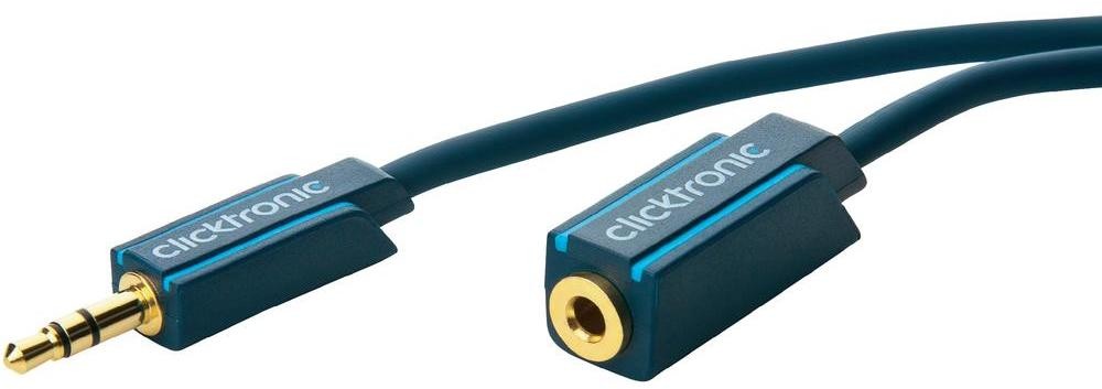 ClickTronic Kabel audio Jack 70488 [1x Złącze męskie jack 3 5 mm 1x Złącze żeńskie jack 3 5 mm] 3 m niebieski