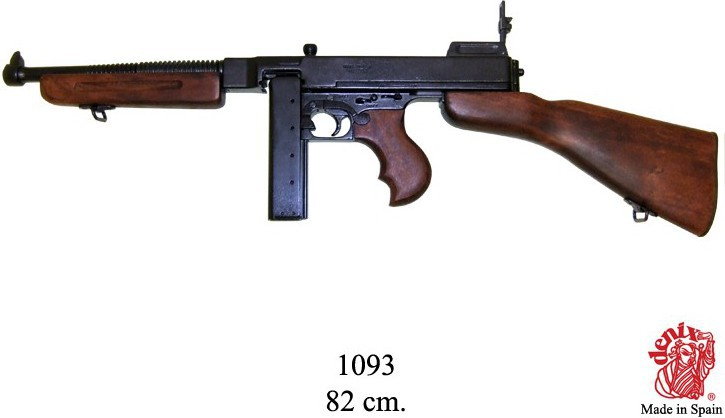 Denix REPLIKA KARABINU - PISTOLET MASZYNOWY THOMPSON M1928 A1
