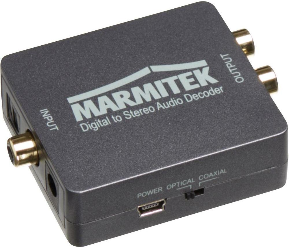 Marmitek Konwerter Toslink Cinch cyfrowy Cinch Marmitek 08320 [1x złącze żeńskie Toslink ODT) złącze żeńskie cinch 2x złącze żeńskie cinch]