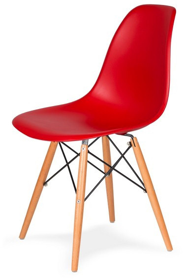 King Home Krzesło 46x54x81cm DSW Wood krwista czerwień K-130.RED.06.DSW