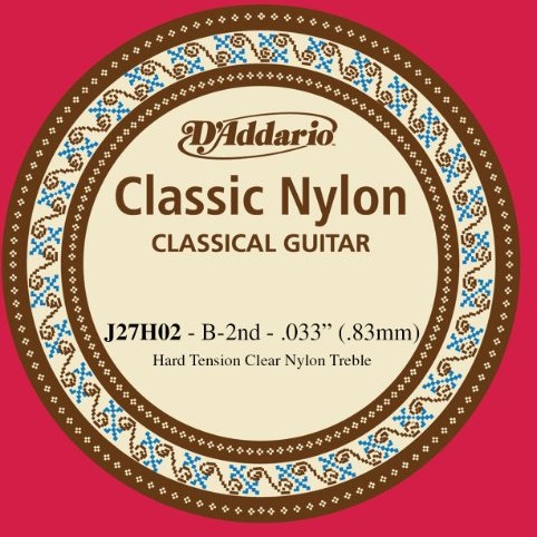 D'Addario j27h02 pojedyncze gitary Classic Nylon, 2nd Hard Tension, B J27H02