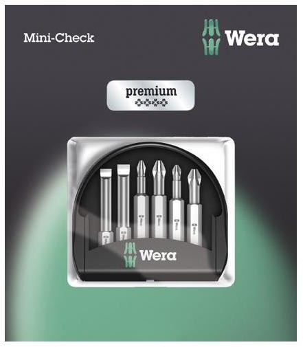 Wera Bity Mini-Check 50 mm 05073635001 płaski krzyżakowy Phillips krzyżakowy Pozidriv stal narzędziowa 6 szt