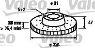 VALEO tarcza hamulcowa x1 przod 186804  186804