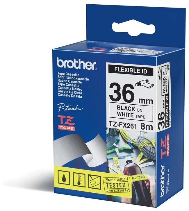 Brother TZEFX261 do PT9200/9400 etyk lam biała/Bk3