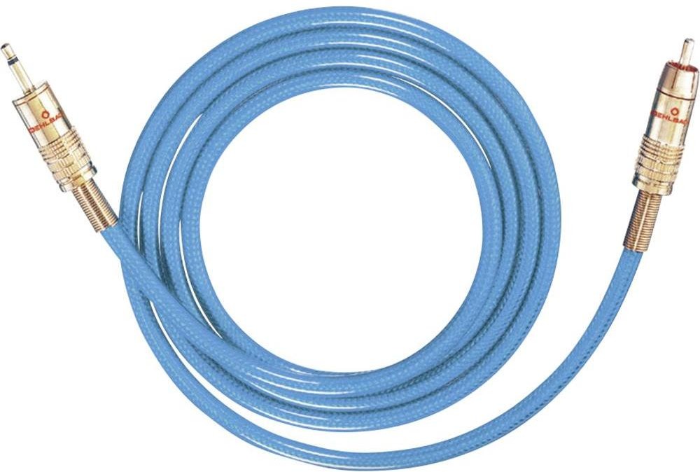 Oehlbach Kabel audio Cinch Jack 9058 [1x Złącze męskie cinch 1x Złącze męskie jack 3 5 mm] 5 m niebieski