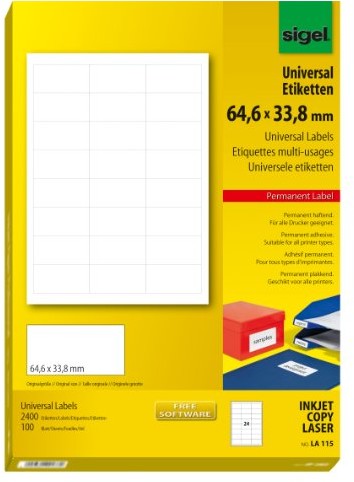 Sigel LA115 etykieta do nadruku