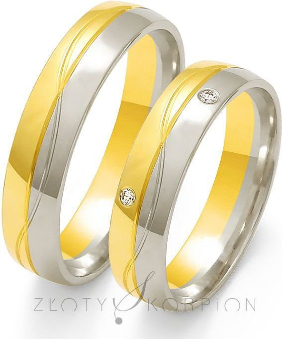 Złoty Skorpion Obrączki ślubne - wzór Au-OE194