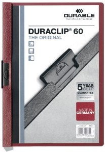 Duraclip DURABLE Skoroszyt zaciskowy 60 ciemnoczerwony DU002-02