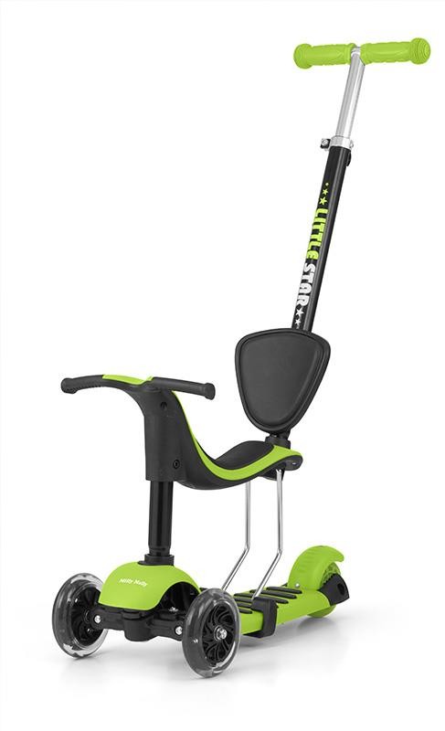 Milly Mally Hulajnoga 3w1 Scooter Little Star Green (5901761122862)