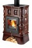 Haas+Sohn piec kaflowy TREVISO z wymiennikiem wodnym kaflowy cokół brąz