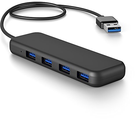 KabelDirekt Przewód bezpośrednio 3-Port USB 3.0 Hub wykonana z aluminium ze zintegrowanym, czarny 801