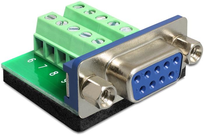 Delock Adapter Sub-D 9 pin żeński > Terminal block 10 pin 65268