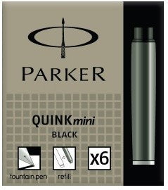 Parker Nabój zmywalny mini czarny 6 sztuk TI092-2
