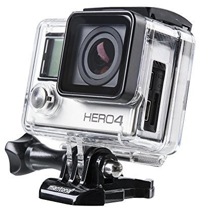 Mantona 21038 obudowa do GoPro Hero 3 +/4, przezroczysta Skeleton wersji otwartych stron i mocowanie z adapterami