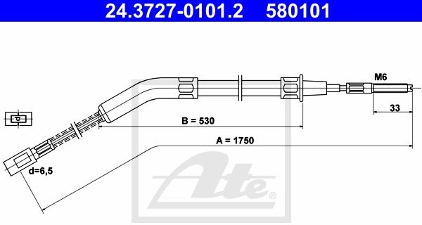 ATE LINKA HAM 24.3727-0101.2 VW SCIROCCO 1.1 50KM 74-79 24.3727-0101.2
