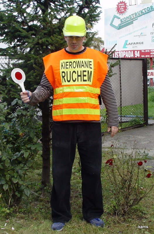 PL. Narzutka kamizelka Kierowanie Ruchem