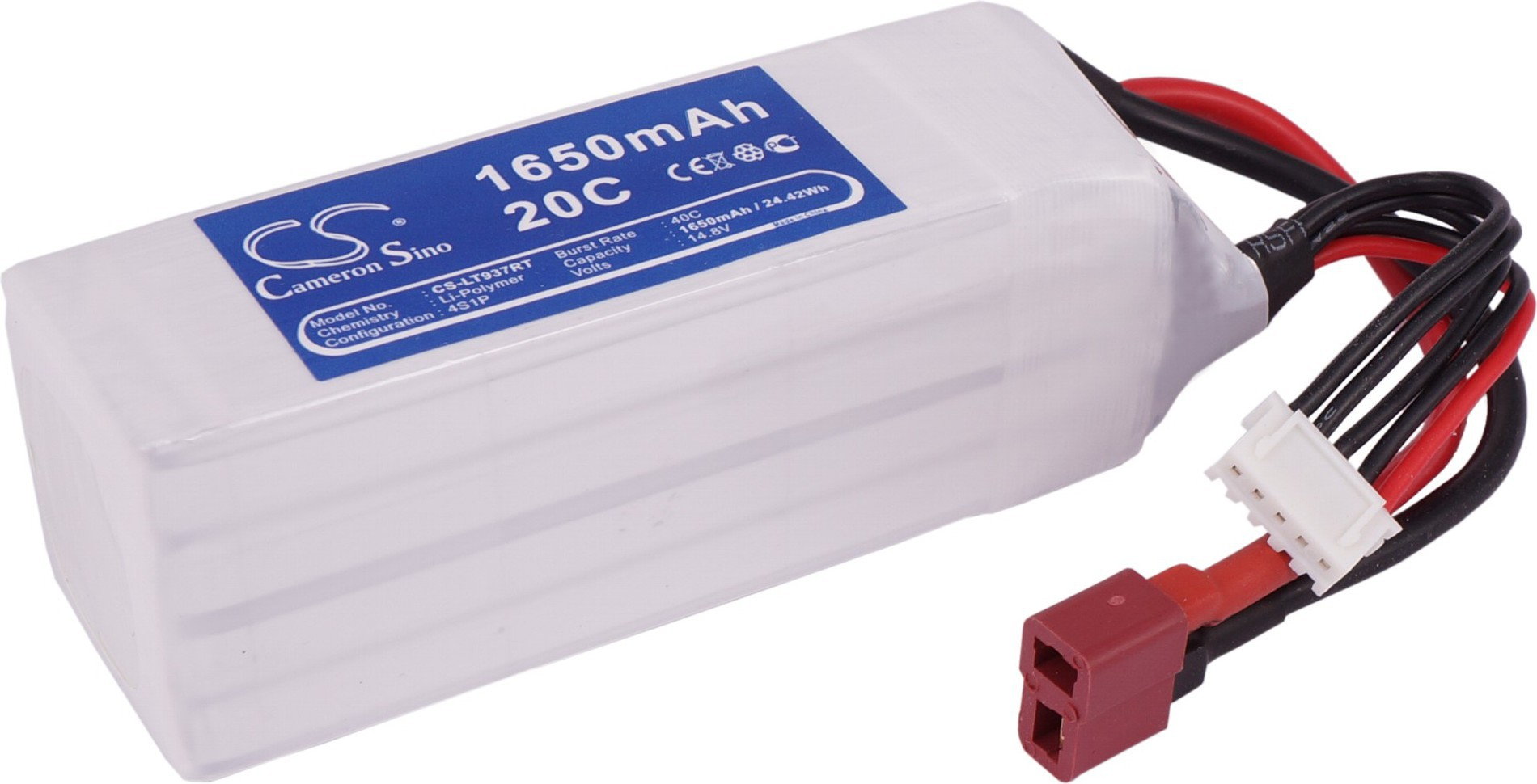 Cameron Sino 1650mAh 24.42Wh Li-Polymer 14.8V 4S 20C () CS-LT937RT