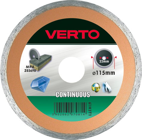 Verto Tarcza diamentowa 115mm, pełna, , 61H3T1