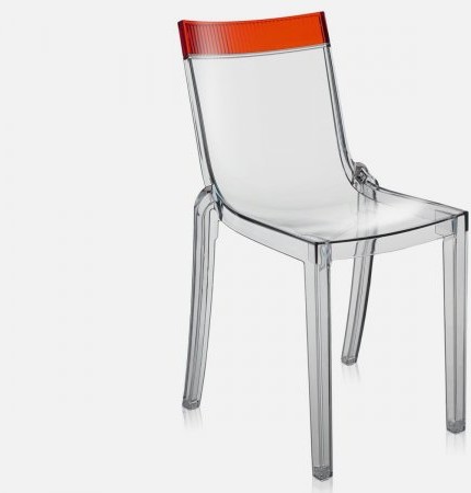 Kartell Krzesło Hi-Cut transparentne czerwone - 5850-B6