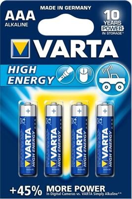 VARTA BATERIE Baterie Varta High Energy, Micro LR03/AAA - 4 szt 4903121414