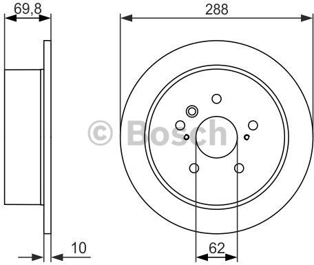 BOSCH Tarcza hamulcowa tylna, 0 986 479 614  0986479614