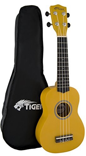 Tiger sopranowy uke7-YL torba na Ukulele z zarówno dla początkujących jak żółty UKE7-YL