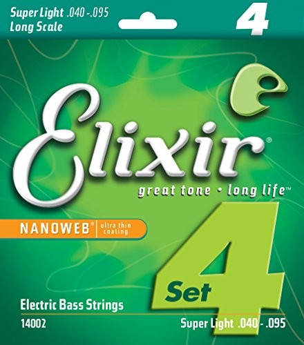 Elixir 14002 struny Electric Bass 4 Super Light Long Scale nanoweb Coating E14002