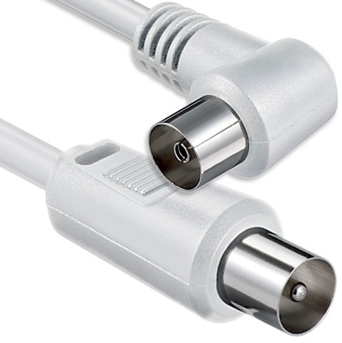 1aTTack.de 1aTTack kabel przyłączeniowy koncentryczny (wtyk kątowy, 5m), biały 4250344860075