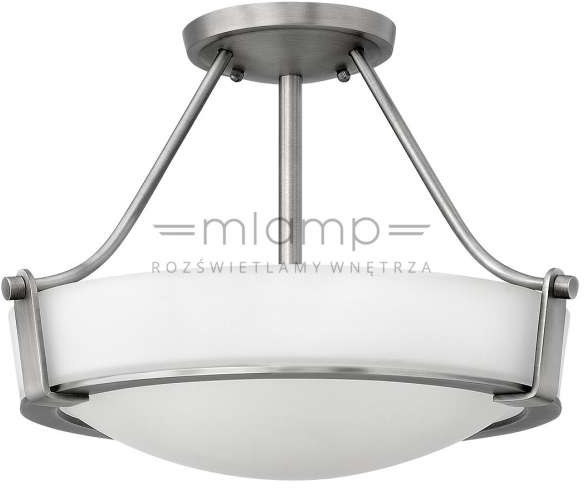 Elstead Lighting Plafon LAMPA sufitowa HK/HATHAWAY/SFS N HINKLEY okrągła OPRAWA klasyczna nikiel antyczny biała