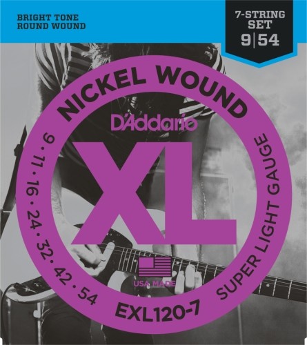 D'Addario XL 7-String Electric Guitar Strings EXL120-7