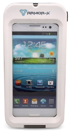 ARMOR-X wodoszczelny i odporny na uderzenia obudowa z uchwytem do roweru MX-u243-WT/bikehalterung lub wózek golfowy do iPhone 5 i Samsung Galaxy S 3, o Wejście na słuchawki (kolor: biały)